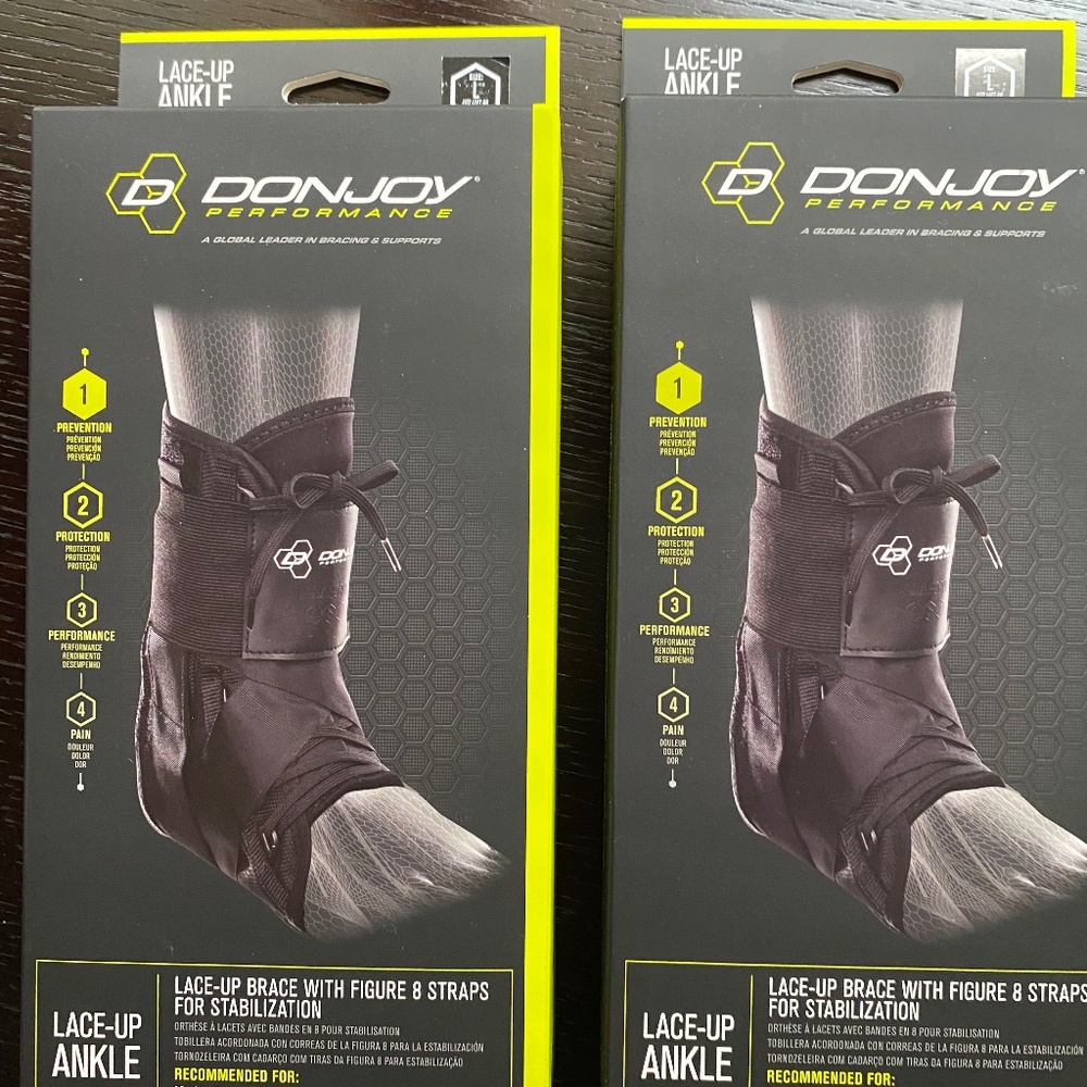 Lot of 2 DonJoy Ankle Support Figure-8 SZ Large Black